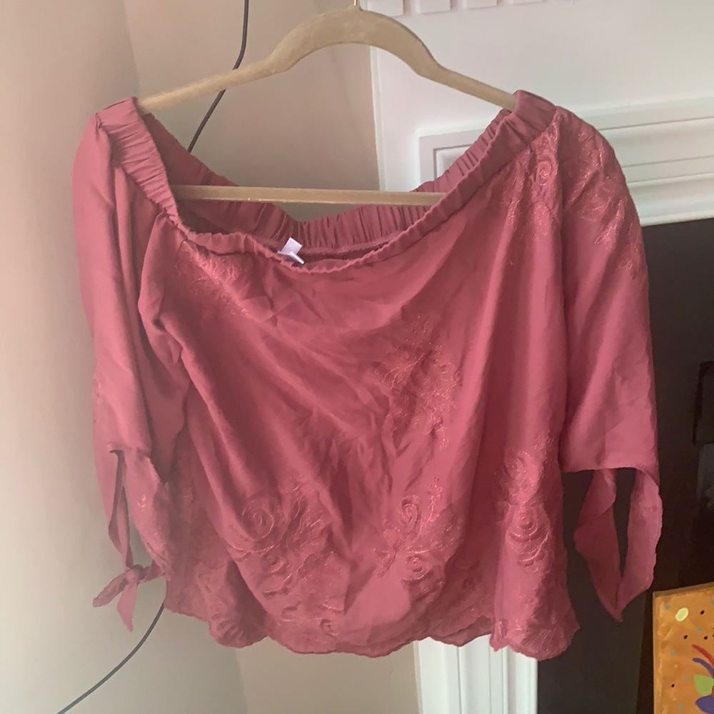 Pink off shoulder top
